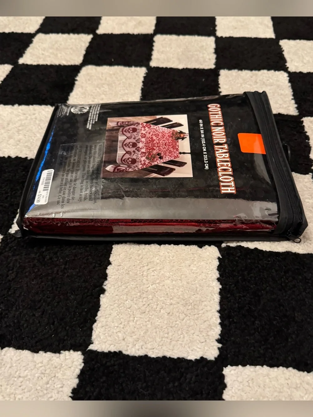 Spirit Halloween Gothic Noir Skull Tablecloth - Red Lace Skull New NWT